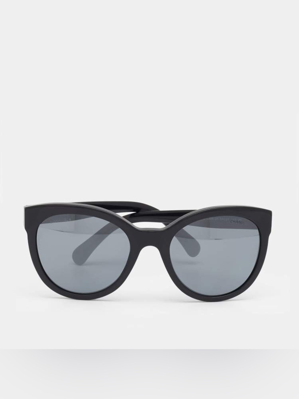 Authentic Chanel 5315 CC Black Cat-Eye Pantos Sunglasses Silver Hardware 54mm